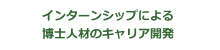 インターンシップによる博士人材のキャリア開発